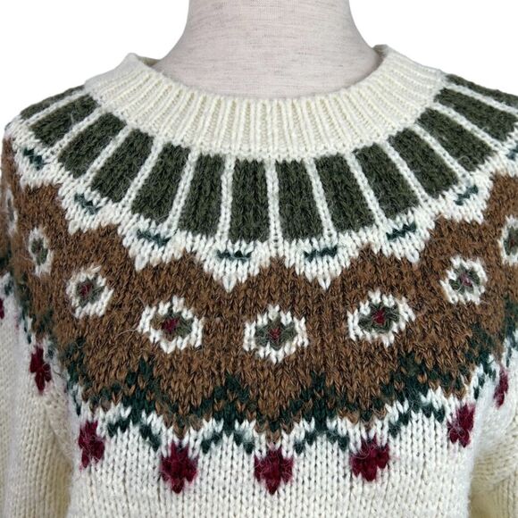 VTG 90s LIMITED EXPRESS Compagnie Internationale Fair Aisle Mock Neck Sweater - Picture 3 of 11